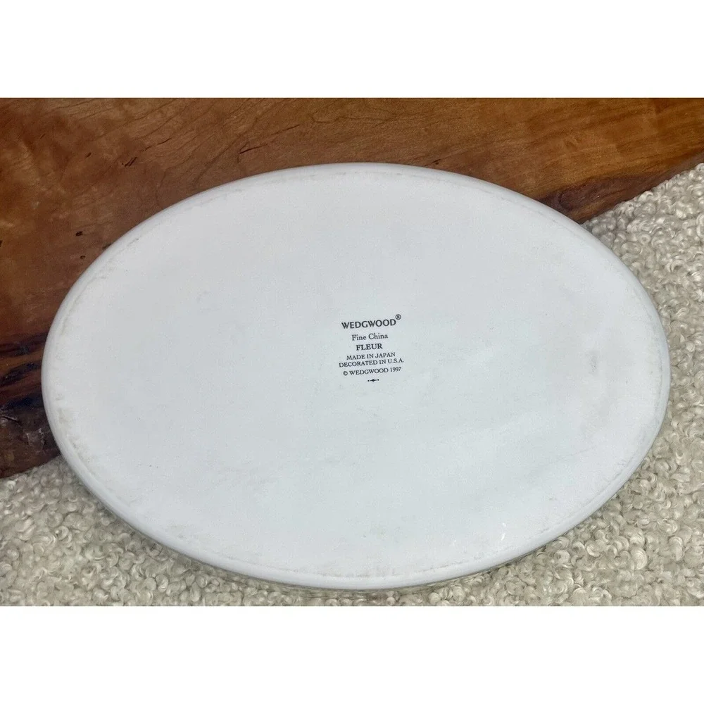Wedgwood‎ Fleur Fine China Oval Baker Serving Dish Floral Botanical 1997 Japan